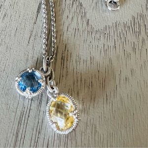 Judith Ripka delicate 2 quartz stone necklace.
